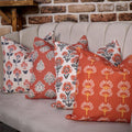 Turquoise Ikat Linen Pillow Cover: Boho Floral Cushion - Image 3