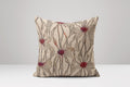 Floral Linen Pillow Cover: Hand-Drawn Botanical Art, Beige Cushion Case - Image 1