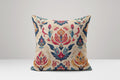 Floral Ikat Linen Pillow Cover: Ottoman-Inspired Cushion Case - Image 1