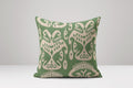 Green Ikat Linen Pillow Cover: Bohemian Geometric Cushion Case - Image 1