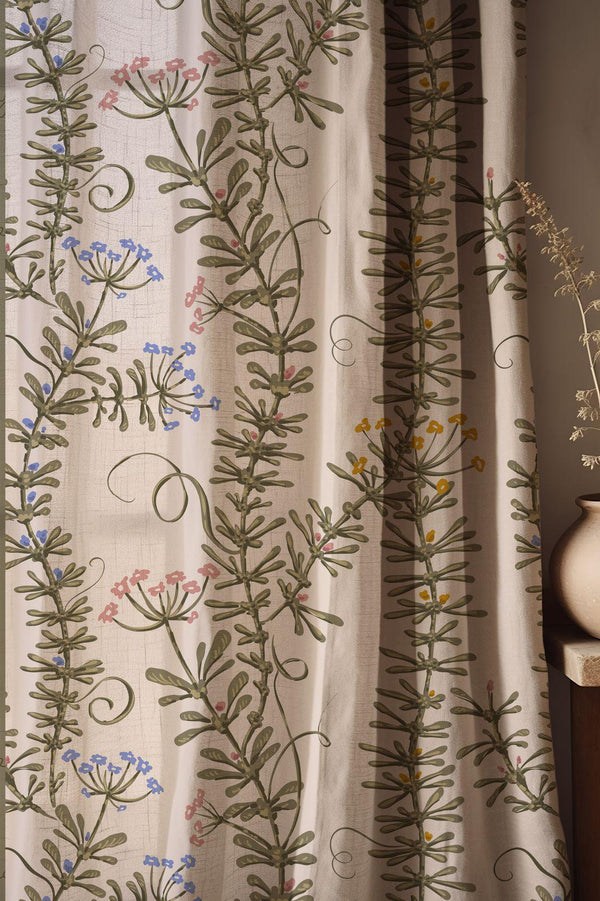 Floral Vine Linen Drapes: Nature-Inspired Window Treatments