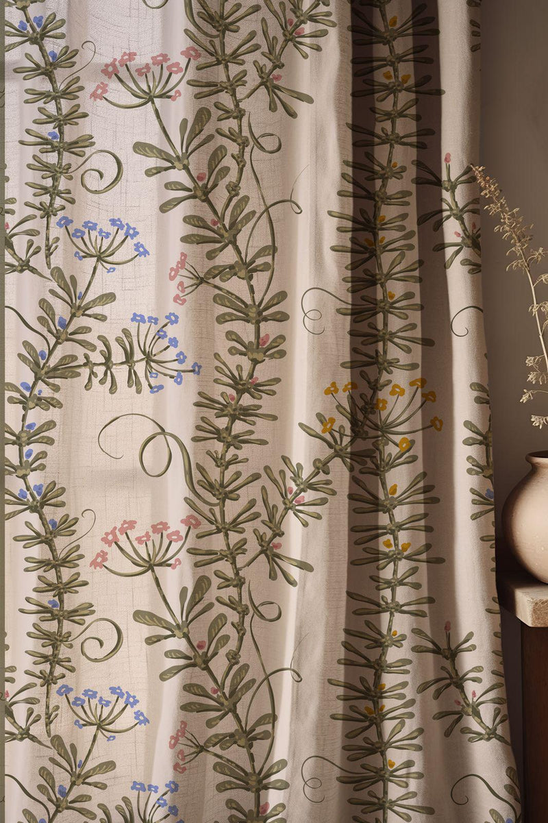 Floral Vine Linen Drapes: Nature-Inspired Window Treatments