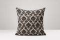 Black Damask Linen Pillow Cover: Vintage Baroque Cushion - Image 1
