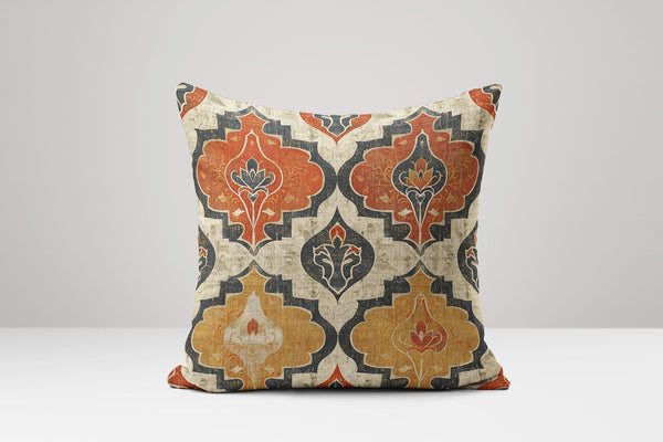 Vintage Moroccan Linen Pillow Cover: Bohemian Geometric Cushion