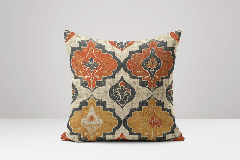 Vintage Moroccan Linen Pillow Cover: Bohemian Geometric Cushion