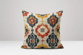 Moroccan Floral Linen Pillow Cover: Rustic Vintage Print - Image 1