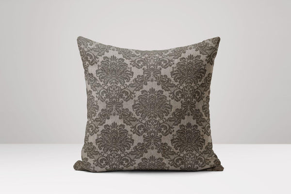 Damask Linen Pillow Cover: Vintage Baroque Floral Cushion