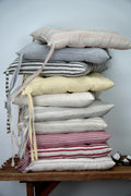 Striped Cotton Linen Chair Cushion with Ties - Farmhouse Decor - Image 4