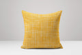 Yellow Plaid Linen-Cotton Pillow Cover: Woven Texture, Hidden Zipper - Image 1