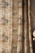 Tiger Print Linen Curtains: Vintage Safari Jungle Drapes - Image 1