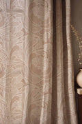 Elegant Lace-Inspired Linen Curtains - Delicate Floral Pattern in Soft Beige & Ivory - Romantic Vintage Drapes - Image 1