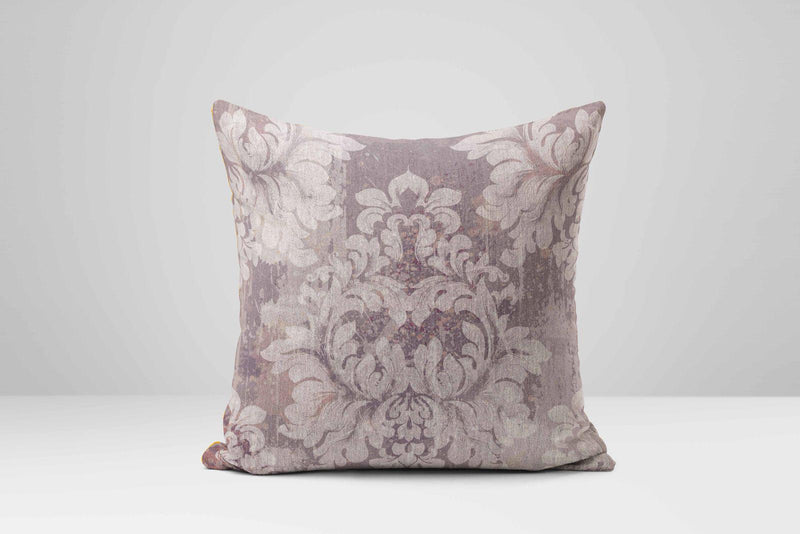 Gray Damask Pillow Cover: Elegant Linen Cushion, Rustic Chic Decor