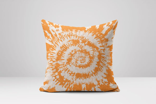 Tie-Dye Cotton Linen Throw Pillow Cover: Bohemian Swirl Accent
