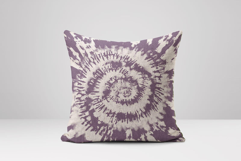 Lavender Tie-Dye Pillow Cover: Bohemian Cotton Linen Cushion