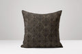 Black Damask Linen Pillow Cover: Vintage Sofa Cushion - Image 1