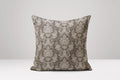 Beige Floral Damask Linen Pillow Cover: Vintage-Inspired Cushion - Image 1