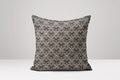 Black Floral Damask Linen Pillow Cover: Elegant Vintage Cushion - Image 1