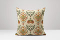 Beige Floral Damask Linen Pillow Cover - Bohemian Home Decor - Image 1