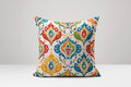 Bohemian Linen Pillow Cover: Multicolor Abstract Floral Cushion - Image 1