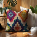 Rustic Aztec Linen Pillow Cover – Bold Geometric Cushion for Living Room & Bedroom - Image 1