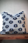 Boho Linen Pillow Cover: Blue Tufted Throw Cushion - Image 2