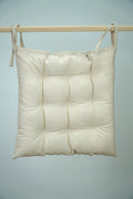 Cotton Linen Chair Cushion with Ties - Farmhouse Style Seat Pad - Image 3