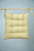 Farmhouse Linen Chair Cushion with Ties - Rustic Seat Pad - Image 1