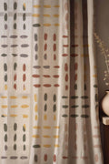Boho Linen Curtains: Hand-Painted Brushstroke Design - Image 1