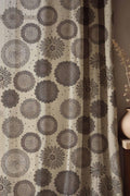 Bohemian Mandala Linen Curtains: Black & Beige Boho Drapes - Image 1