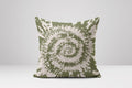Forest Green Spiral Tie-Dye Pillow Cover: Boho Cushion Case - Image 1