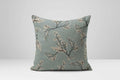 Sakura Floral Pillow Cover: Sage Green Cotton Linen Cushion - Image 1