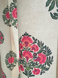 Paisley Drapes: Red and Blue Linen-Blend Curtains, Indian Floral Motif - Image 4