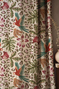 Tropical Parrot Linen Curtains: Jungle Leopard Print Boho Drapes - Image 1