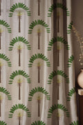 Tropical Palm Tree Linen Curtain: Green Leaf Print, Island Decor - Image 1