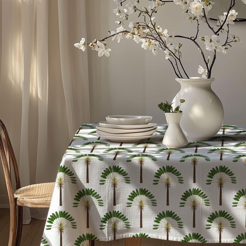 Floral Boho Tablecloth: Gardenya Fabric, Ethnic Print