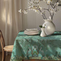 Botanical Green Tablecloth: Gardenya Fabric Floral Tree Print - Image 3
