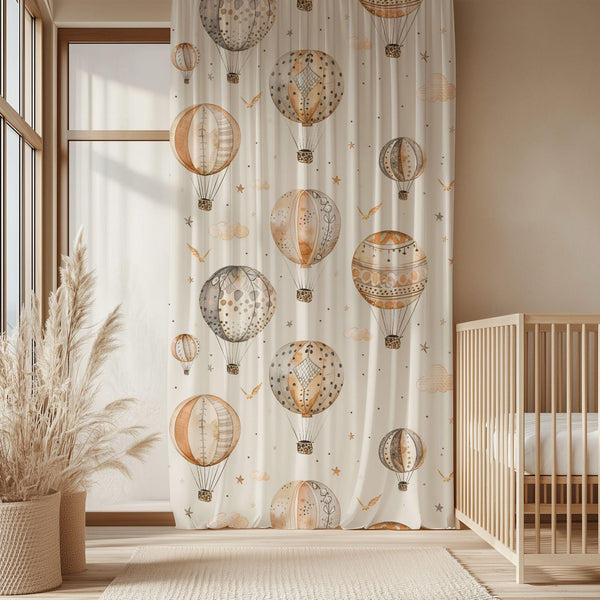 Hot Air Balloon Sheer Curtain: Nursery Kids Room Decor