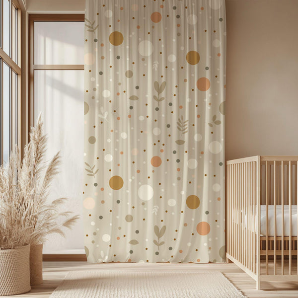 Polka Dot Sheer Curtain: Modern Nursery Light Filtering Panel