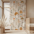 Boho Floral Sheer Curtain: Rainbow Nursery Panel - Image 1