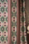 Southwestern Linen Curtain: Tribal Kilim Geometric Boho Drapes - Image 1