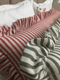 Ruffled Linen Lumbar Pillow Cover: Striped Farmhouse Bolster - Image 4