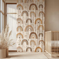 Boho Rainbow Sheer Curtain: Neutral Kids Room Light Filtering Panel - Image 1