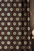 Retro Daisy Linen Curtain: Mid-Century Floral Drapes - Image 1