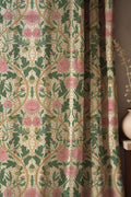 William Morris Floral Linen Curtain: Botanical Art Nouveau Drapes - Image 1
