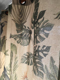 Teal Fern & Daisy Linen Curtain: Botanical Print Window Panel - Image 3