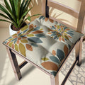 Abstract Leaf Linen Chair Cushion: Modern Farmhouse Seat Pad - Image 1