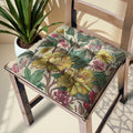 Vintage Floral Chair Cushion: Handmade Cotton Linen Seat Pad - Image 1