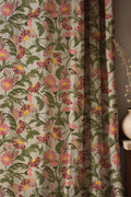 Wildflower Linen Curtain: Red & Pink Daisy Floral Botanical Drapery - Image 1