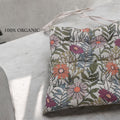 Art Deco Floral Chair Cushion: Pink Carnation Linen Seat Pad - Image 2