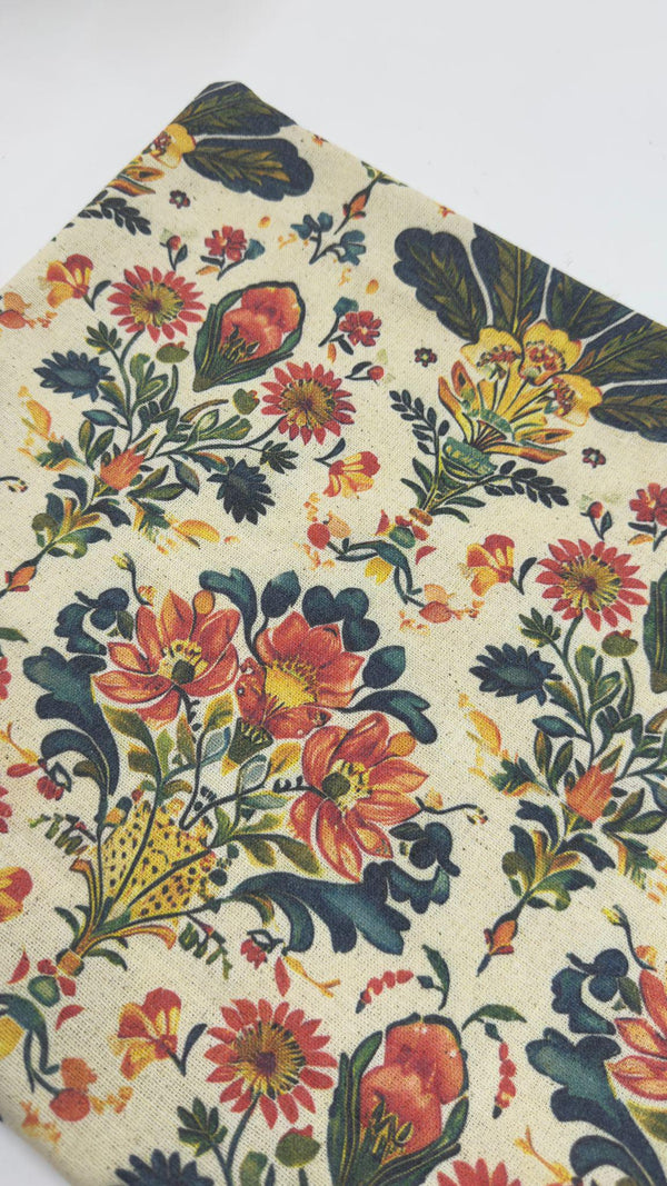 Vintage Floral Linen Pillow Cover: Bohemian Botanical Cushion